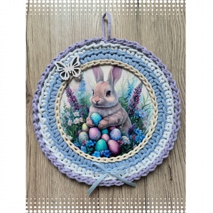 Horgolt húsvéti nyuszis akasztós dísz  - Meska.hu