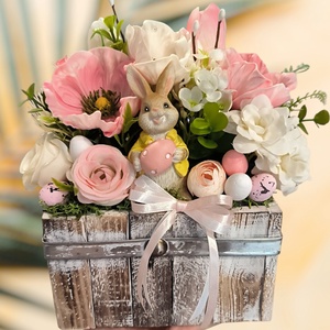 Húsvéti asztaldísz rusztikus faládában  - ünnepi díszek, dekorációk - húsvéti díszek és dekorációk - húsvéti asztaldíszek - Meska.hu