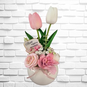 Tulipános asztaldísz Anyák napjára  - Meska.hu