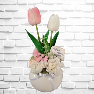 Tulipános asztaldísz Anyák napjára  - Meska.hu