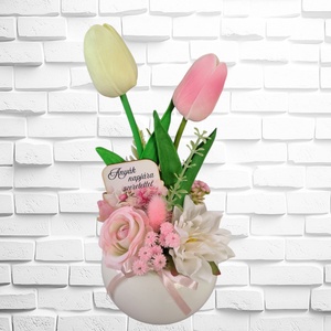 Tulipános asztaldísz Anyák napjára  - Meska.hu