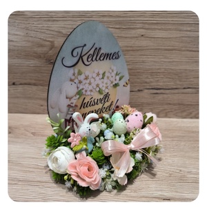 Nyomtatott fa talpas húsvéti asztaldísz  - ünnepi díszek, dekorációk - húsvéti díszek és dekorációk - húsvéti asztaldíszek - Meska.hu