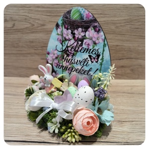 Nyomtatott fa talpas húsvéti asztaldísz  - ünnepi díszek, dekorációk - húsvéti díszek és dekorációk - húsvéti asztaldíszek - Meska.hu