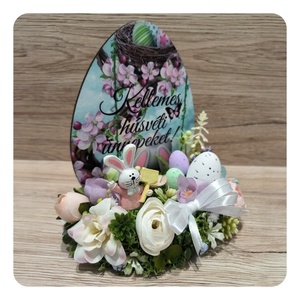 Nyomtatott fa talpas húsvéti asztaldísz  - ünnepi díszek, dekorációk - húsvéti díszek és dekorációk - húsvéti asztaldíszek - Meska.hu