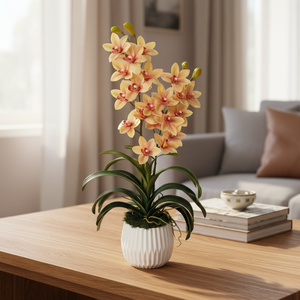 Csónakorchidea dekoráció , Otthon & Életmód, Virágdekoráció, Virágdíszek, Virágdísz kaspóban, Virágkötés, MESKA