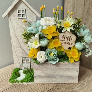 Tavaszi fa házikós asztaldísz  - otthon & életmód - dekoráció - asztal és polc dekoráció - asztaldísz - Meska.hu