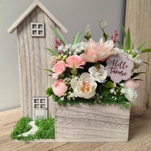 Tavaszi fa házikós asztaldísz  - otthon & életmód - dekoráció - asztal és polc dekoráció - asztaldísz - Meska.hu