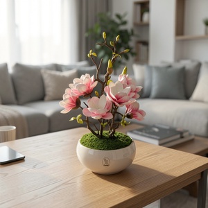 Magnólia dekoráció kerámia kaspóban  - Meska.hu