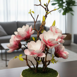 Magnólia dekoráció kerámia kaspóban  - otthon & életmód - dekoráció - asztal és polc dekoráció - asztaldísz - Meska.hu