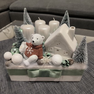 Téli csodaország adventi asztaldísz - karácsony - adventi díszek - adventi asztaldísz - Meska.hu