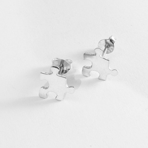 Puzzle, kirakó bedugós fülbevaló - Meska.hu