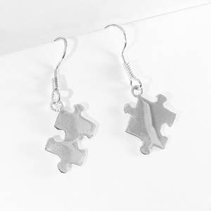 Puzzle, kirakó fülbevaló II., Ékszer, Fülbevaló, Lógó fülbevaló, Ékszerkészítés, Ötvös, MESKA
