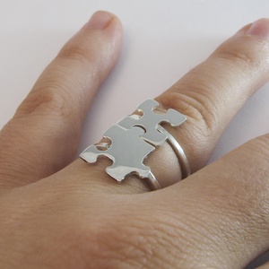 Puzzle, kirakó páros gyűrű - ékszer - gyűrű - figurális gyűrű - Meska.hu