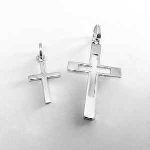 Ezüst páros kereszt medál, Ékszer, Nyaklánc, Medál, Ékszerkészítés, Ötvös, MESKA