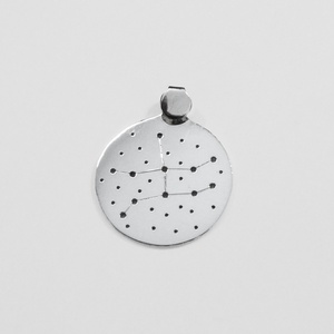 Ezüst szűz horoszkóp medál, szűz állatövi jegy, szűz csillagkép - Meska.hu