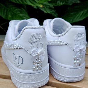 Custom Bride Nike Air Force - Esküvői cipő - esküvő - cipő és cipőklipsz - Meska.hu