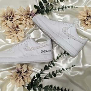 Custom Bride Nike Air Force - Esküvői cipő - esküvő - cipő és cipőklipsz - Meska.hu