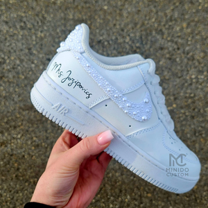 Custom Bride Nike Air Force - Esküvői cipő - esküvő - cipő és cipőklipsz - Meska.hu