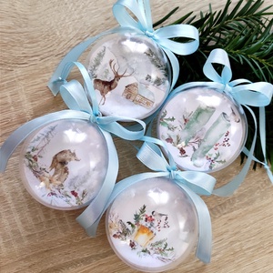 Karácsonyfadísz akril gömb szett - Meska.hu