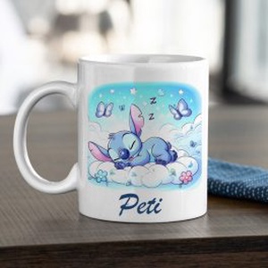 Egyedi bögre Stich figurával saját névvel, vagy anélkül - Meska.hu