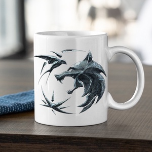 Stranger Things és Vaják Rajongói porcelán bögre - otthon & életmód - konyhafelszerelés, tálalás - tálalás - bögre & csésze - Meska.hu