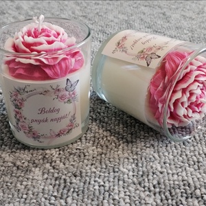 Anyáknapi poharas gyertya - otthon & életmód - gyertya, illat, aroma - gyertya - Meska.hu