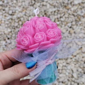 Gyertya rózsa csokrok - Meska.hu