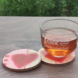 Szívből jövő pillanatok  decoupage poháralátét párban, Otthon & Életmód, Konyhafelszerelés, tálalás, Tálalás, Tányér- és poháralátét, Decoupage, transzfer és szalvétatechnika, MESKA