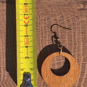 Fa fülbevaló Ginkgo mintával - ékszer - fülbevaló - lógós kerek fülbevaló - Meska.hu