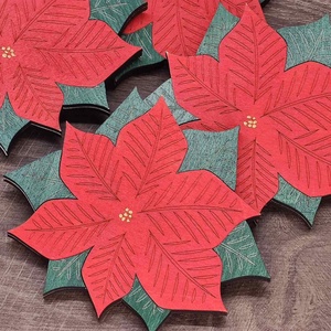 Karácsonyi poháralátét - Mikulásvirág - otthon & életmód - konyhafelszerelés, tálalás - tálalás - tányér- és poháralátét - Meska.hu