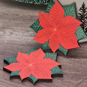 Karácsonyi poháralátét - Mikulásvirág - Meska.hu