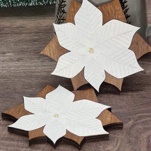 Karácsonyi poháralátét - Mikulásvirág - Meska.hu