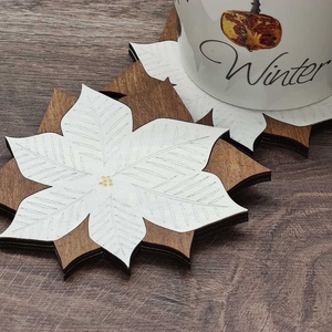 Karácsonyi poháralátét - Mikulásvirág - otthon & életmód - konyhafelszerelés, tálalás - tálalás - tányér- és poháralátét - Meska.hu