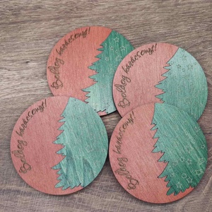 Karácsonyi poháralátét - Boldog karácsonyt! felirattal - otthon & életmód - konyhafelszerelés, tálalás - tálalás - tányér- és poháralátét - Meska.hu