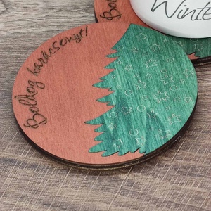 Karácsonyi poháralátét - Boldog karácsonyt! felirattal - otthon & életmód - konyhafelszerelés, tálalás - tálalás - tányér- és poháralátét - Meska.hu