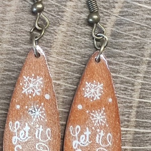 Karácsonyi fülbevaló � Let is Snow fa fülbevaló - Meska.hu