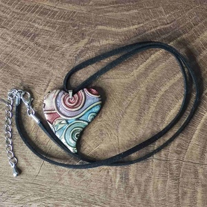 Szívörvény � kézzel készült nyaklánc süthető gyurmából, Ékszer, Nyaklánc, Medálos nyaklánc, Ékszerkészítés, Gyurma, MESKA