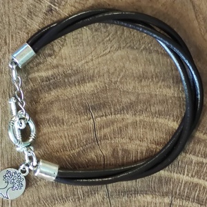 Bőr karkötő életfa függővel - Meska.hu