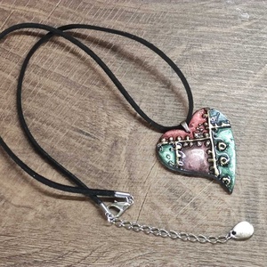 Szívörvény � kézzel készült nyaklánc süthető gyurmából - ékszer - nyaklánc - medálos nyaklánc - Meska.hu