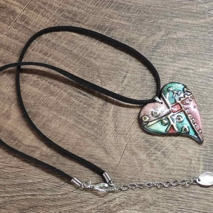 Szívörvény � kézzel készült nyaklánc süthető gyurmából - ékszer - nyaklánc - medálos nyaklánc - Meska.hu