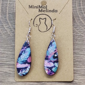 Mintás fülbevaló � decoupage fa fülbevaló - ékszer - fülbevaló - lógó csepp fülbevaló - Meska.hu