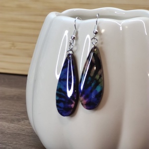 Mintás fülbevaló � decoupage fa fülbevaló - ékszer - fülbevaló - lógó csepp fülbevaló - Meska.hu