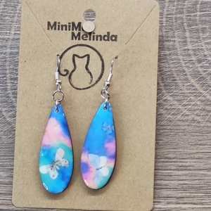 Mintás fülbevaló � decoupage fa fülbevaló - ékszer - fülbevaló - lógó csepp fülbevaló - Meska.hu