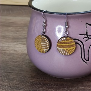 Mintás fülbevaló � festett fa fülbevaló, Ékszer, Fülbevaló, Lógó csepp fülbevaló, Famegmunkálás, Decoupage, transzfer és szalvétatechnika, MESKA