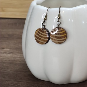 Mintás fülbevaló � festett fa fülbevaló - ékszer - fülbevaló - lógó csepp fülbevaló - Meska.hu