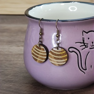 Mintás fülbevaló � festett fa fülbevaló - Meska.hu