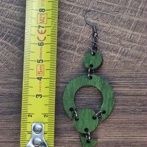 Körvarázs � Zöld, Lézervágott Fa Fülbevaló - ékszer - fülbevaló - lógó fülbevaló - Meska.hu
