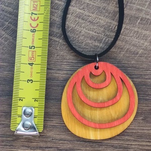 Kétszínű kétrétegű nyaklánc állítható hosszúsággal - sárga+narancs - ékszer - nyaklánc - medálos nyaklánc - Meska.hu