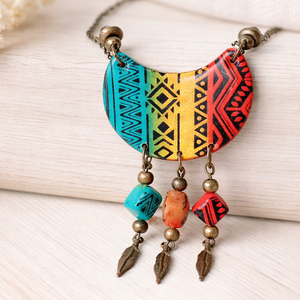 Azték mintás nyaklánc - Meska.hu