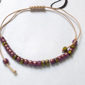  Boho5 bokalánc/karkötő (mályva-oliva) - ékszer - karkötő - gyöngyös karkötő - Meska.hu